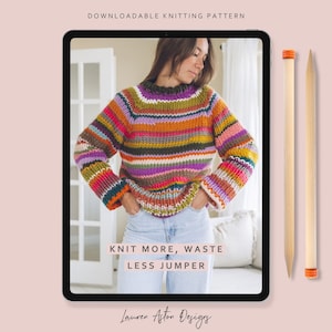 Knitting Pattern - Knit More Waste Less Jumper | Waste free Jumper PDF Knitting Pattern