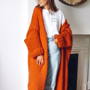 Knitting Pattern - Easy Chunky Cardigan Coat - The 'Ankle Grazer' beginners knit image 6