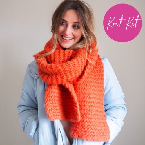Scarf Knitting Kit for Beginners. Eloise Chunky Scarf Knit Etsy