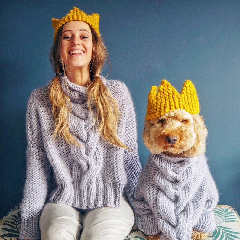 Christmas Crown Super Chunky Knitted Mustard Crown Perfect for children, dogs or adults FREE UK Delivery image 3