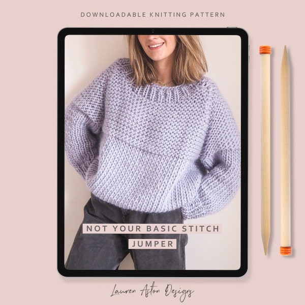 Knitting Pattern - Not Your Basic Stitch Jumper - Instant Download