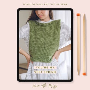 Knitting Pattern - You&#39;re my Vest Friend top / Vest Top PDF pattern