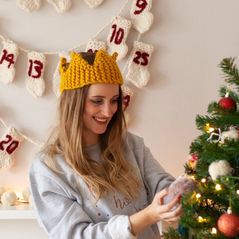 Christmas Crown Super Chunky Knitted Mustard Crown Perfect for children, dogs or adults FREE UK Delivery image 5