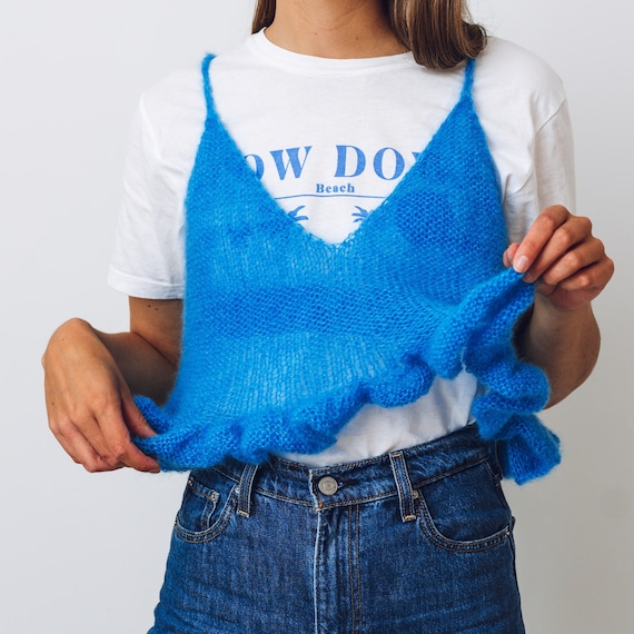 Knitting Pattern - Frill Seeker Camisole Vest | Mini Mohair