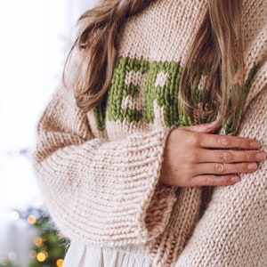 Knitting Pattern Merry AF Jumper Knitted Christmas Jumper Festive jumper knitting kit image 7