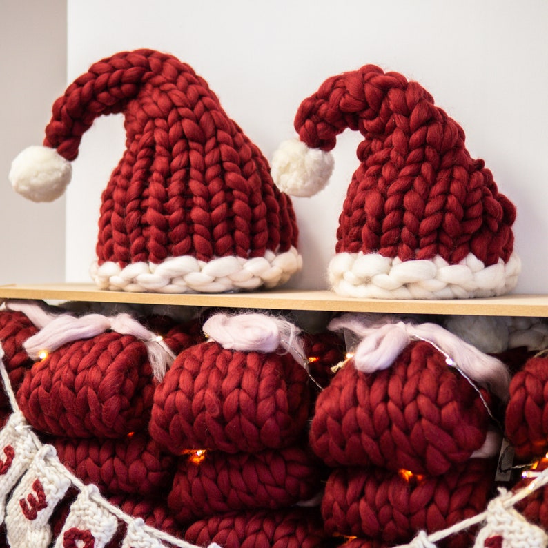 Bonnet de Noel de Noël pour enfant Bonnet de Noel tricoté épais unique pour les enfants image 6