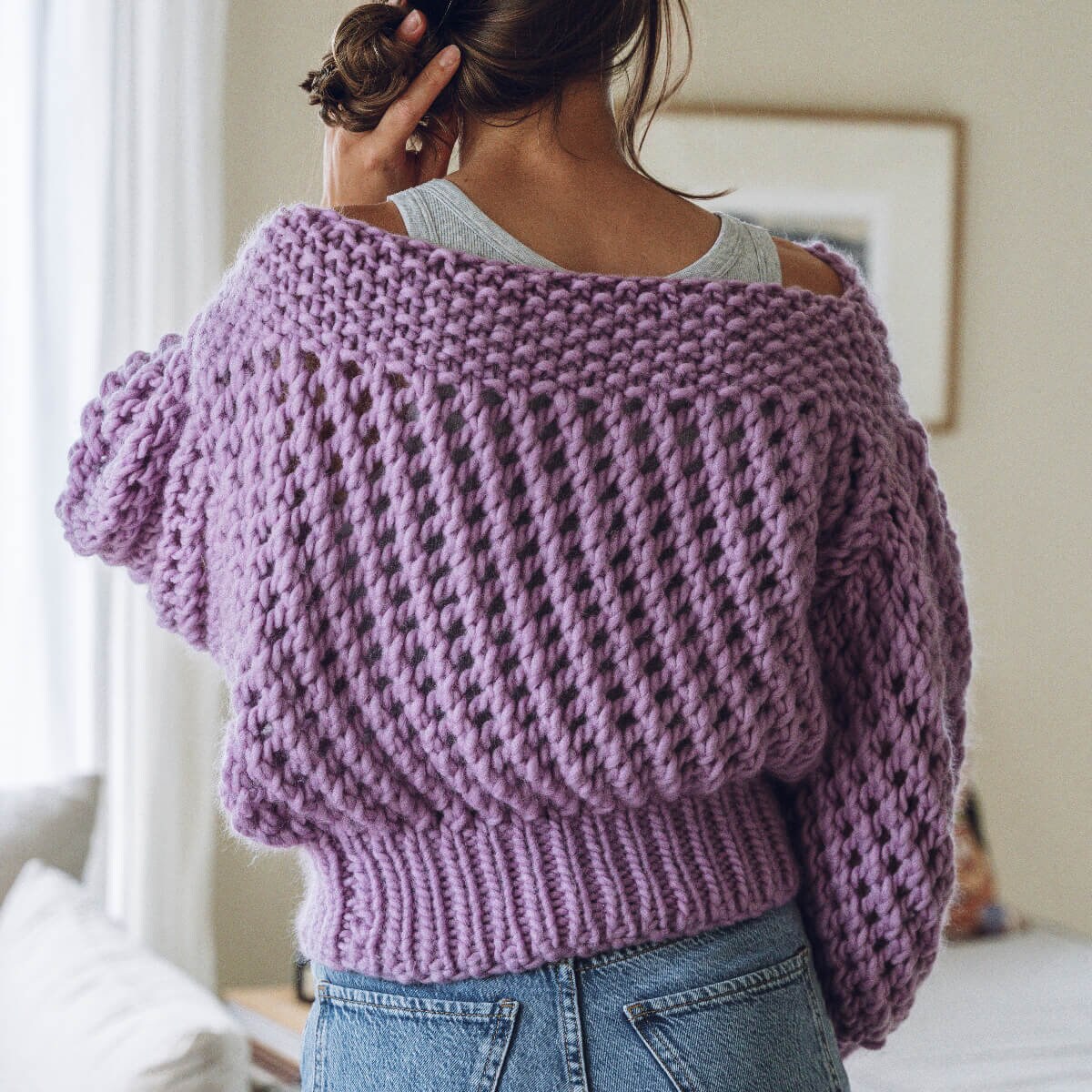 【NONCODE】(Unisex) Ronen mesh stitch knitwear Knit Sweater in Chunky Cotton Mesh