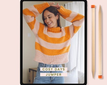 Knitting Pattern - Cosy Days Sweater / Merino Jumper PDF pattern