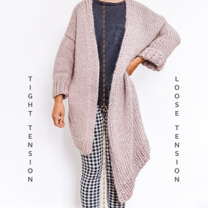 Knitting Pattern Easy Oversized Cardigan Coat knit pattern Dreamy Oversized Cardigan image 10