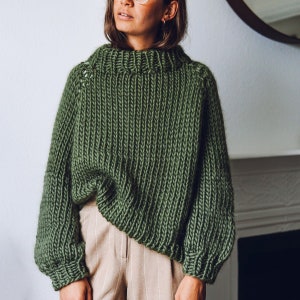 Knitting Pattern Roll up Knit down Jumper roll neck jumper knitting pattern 画像 10