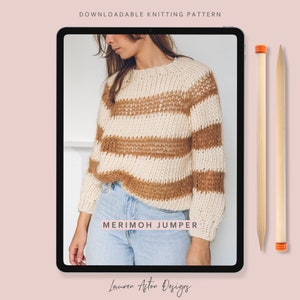 Knitting Pattern - Merimoh Jumper / Merino & Mohair Jumper PDF Pattern