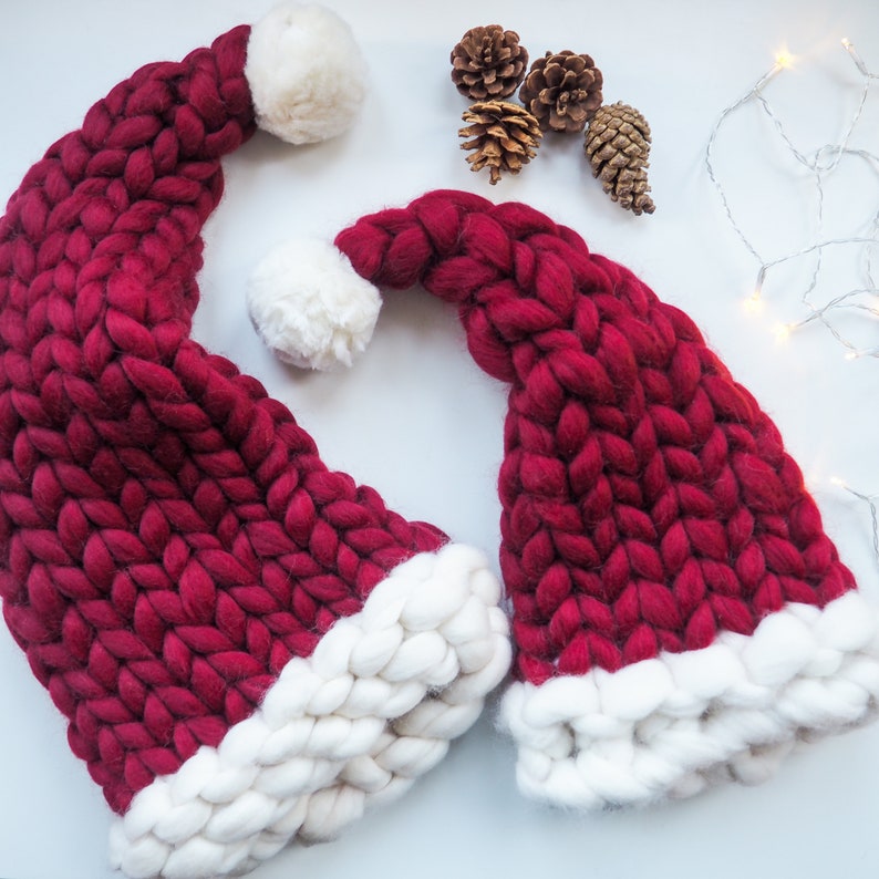 Bonnet de Noel de Noël pour enfant Bonnet de Noel tricoté épais unique pour les enfants image 1