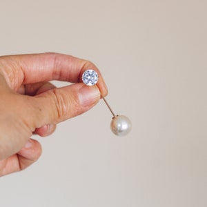 Bling Bar / Diamante & pearl adorned pin - an alternative to buttons for your knits