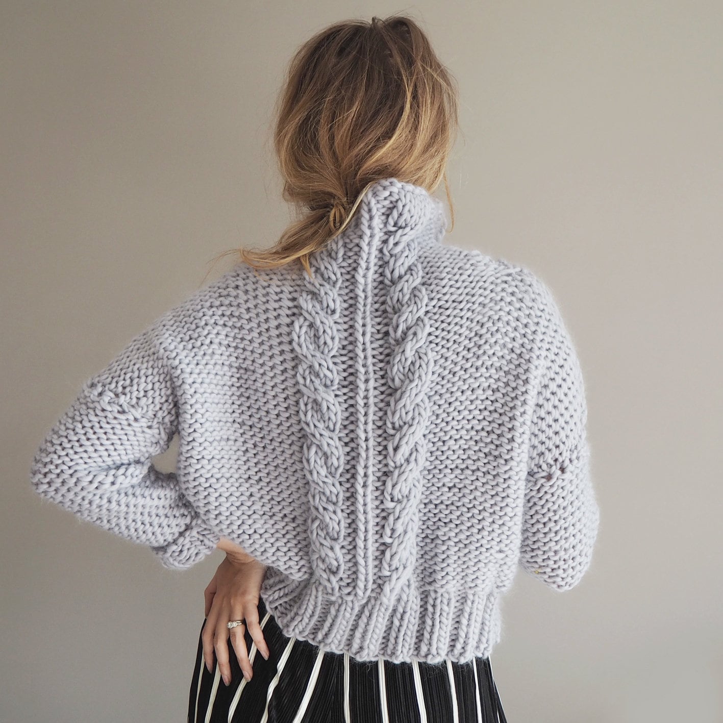 Knitting Pattern Cropped Cable Knit 