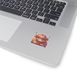 Highland Cow Stickers, Cute Farm Animal Decals, Adorable Scottish Cow Labels, Country Life Scrapbooking, Cow Lover Gift, Farmhouse Decor