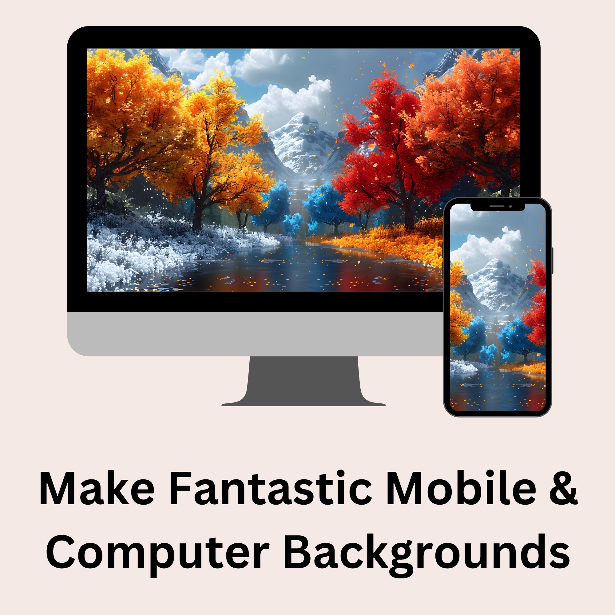 Stunning Seasonal Digital Backgrounds Bundle: Vibrant Spring Blossoms ...