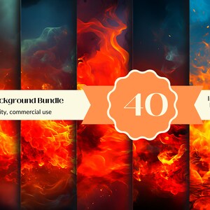 Blazing Bundle: 40 vuurachtergronden - Etsy-vermelding met gratis commercieel gebruik!