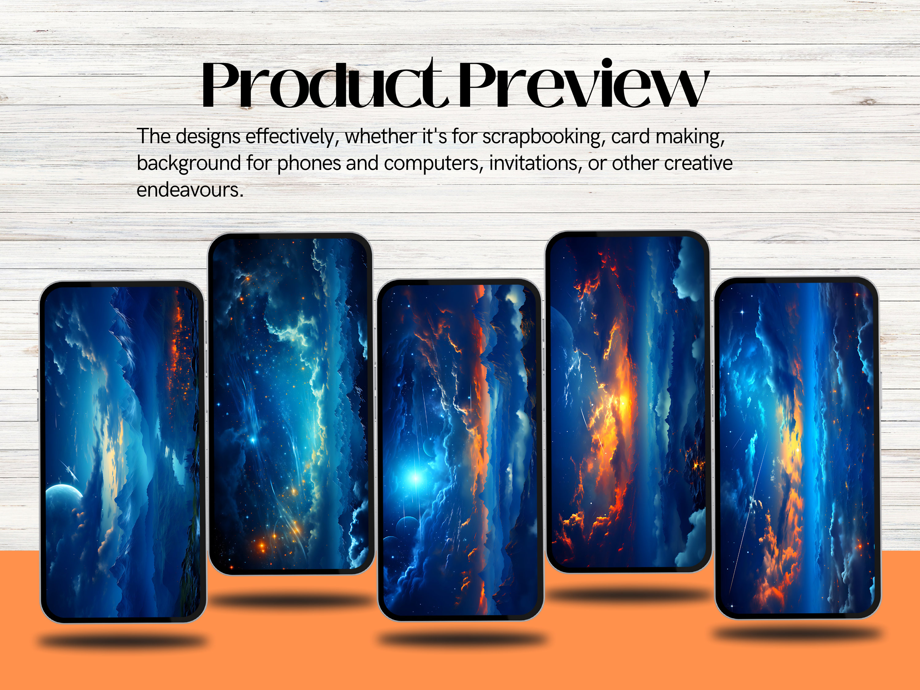 Stellar Splendor: 120+ Night Sky Backgrounds - Etsy Listing With Free ...