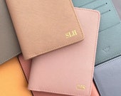 FREE shipping! For order> 150 USD-  Passport Cover - Monogram Passport holder- Personalized Leather Passport Holder  (Classic Font)