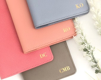 FREE Shipping! for order >150USD - Passport Cover - Monogram Passport holder- Personalized Leather Passport Holder (Classic Font)