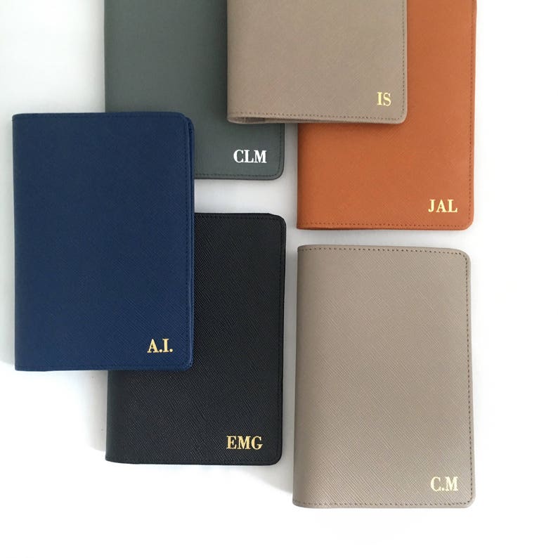 FREE Shipping for order 150USD Passport Cover Monogram Passport holder Personalized Leather Passport Holder Classic Font image 7