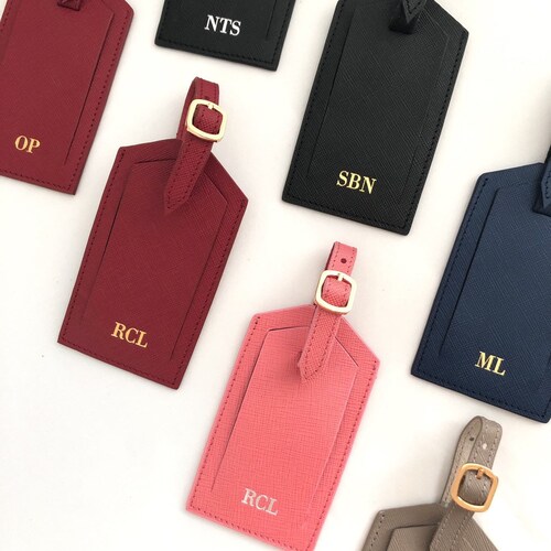 Personalized Leather Luggage Tag Monogrammed Luggage Tag Etsy