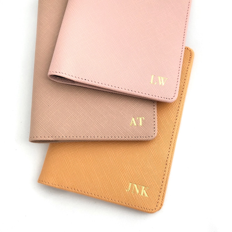 Personalized Leather Passport Holder: Monogrammed Passport Cover, Classic Font image 4