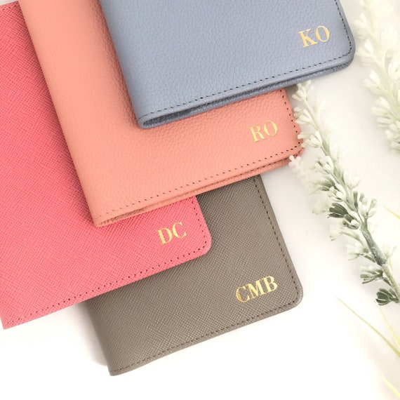 ! for Order >150USD - Passport Cover - Monogram Passport Holder- Personalized Leather Passport Holder (Classic font)