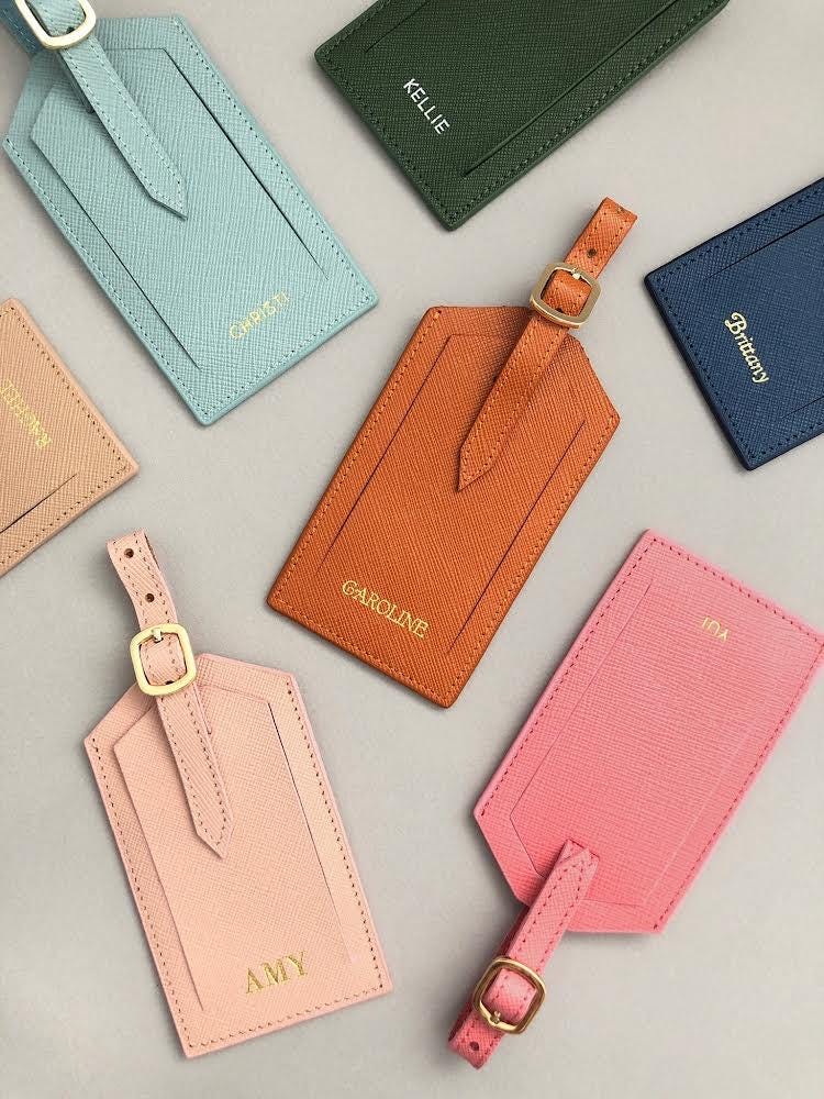Personalized Leather Luggage Tag: Monogrammed Travel Gift