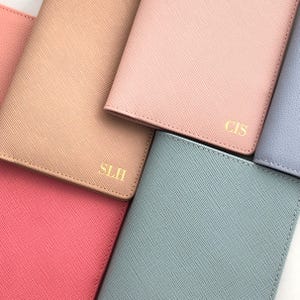 Personalized Leather Passport Holder: Monogrammed Passport Cover, Classic Font image 14