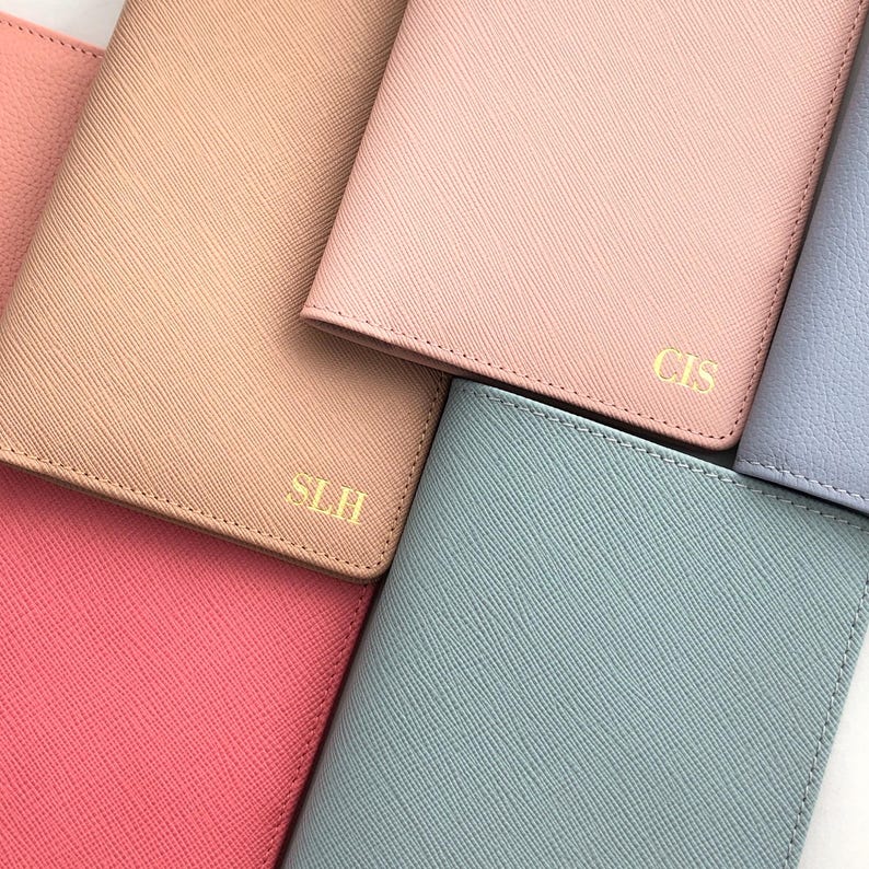 Personalized Leather Passport Holder: Monogrammed Passport Cover, Classic Font image 14