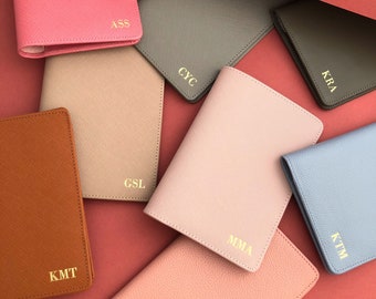 Passport Cover - Monogram Passport holder- Personalized Leather Passport Holder (Classic Font)