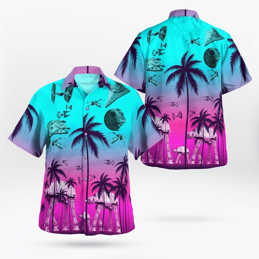 Star Wars Pink Neon Hawaiian Shirt Chm .