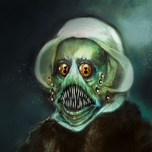 Rembrandt Dagon | H.P. Liebefertigkeit | Posterdruck | Dark Horror Portrait