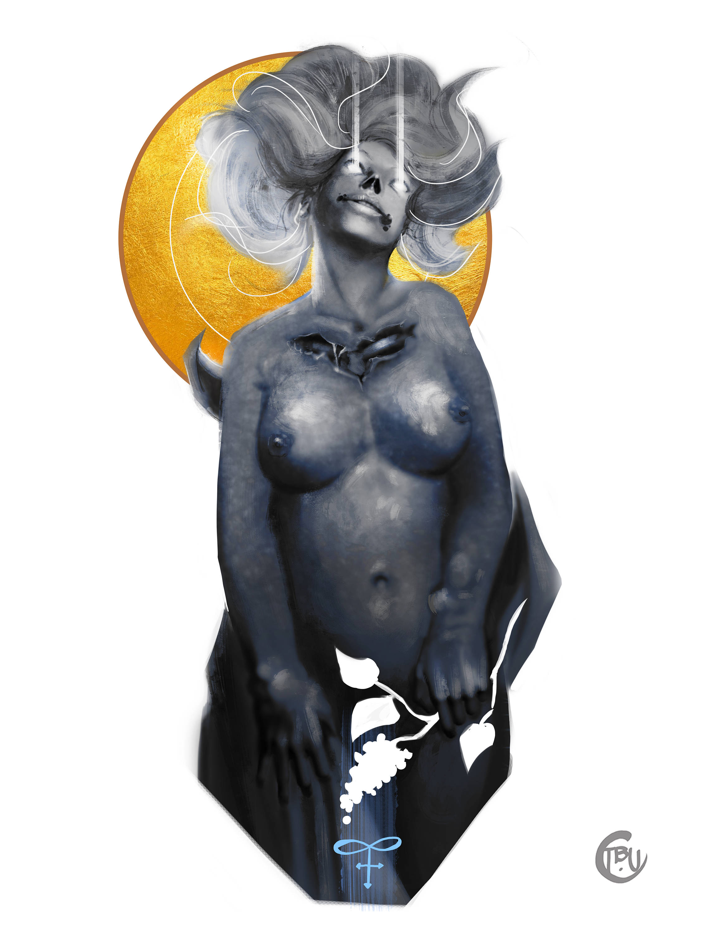 The Unholy Holy "Mary" | The Unholy Holy | H.P. Lovecraft | Art Print | Dark Horror Portrait | Holy Figure | Saint