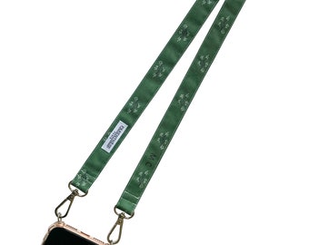 LOLA universal cell phone cord, removable customizable fabric portable lanyard, durable fabric cell phone cord