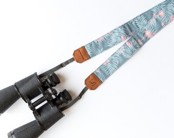 Shoulder strap for PINK FLAMINGO pattern binoculars