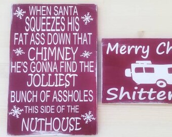 Funny christmas sign | Etsy
