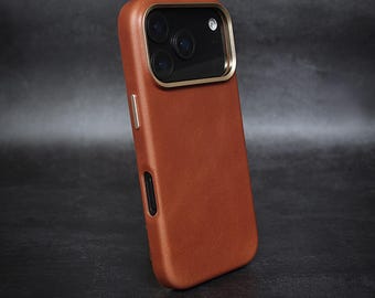 Italian Leather iPhone 17 Case – Full Grain, MagSafe Compatible