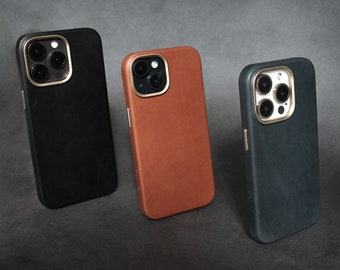Italian Leather iPhone 15 Case – MagSafe Compatible, Personalized