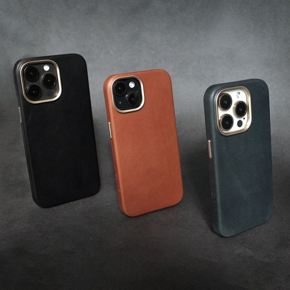 Italian Leather iPhone 15 Case – MagSafe Compatible, Personalized