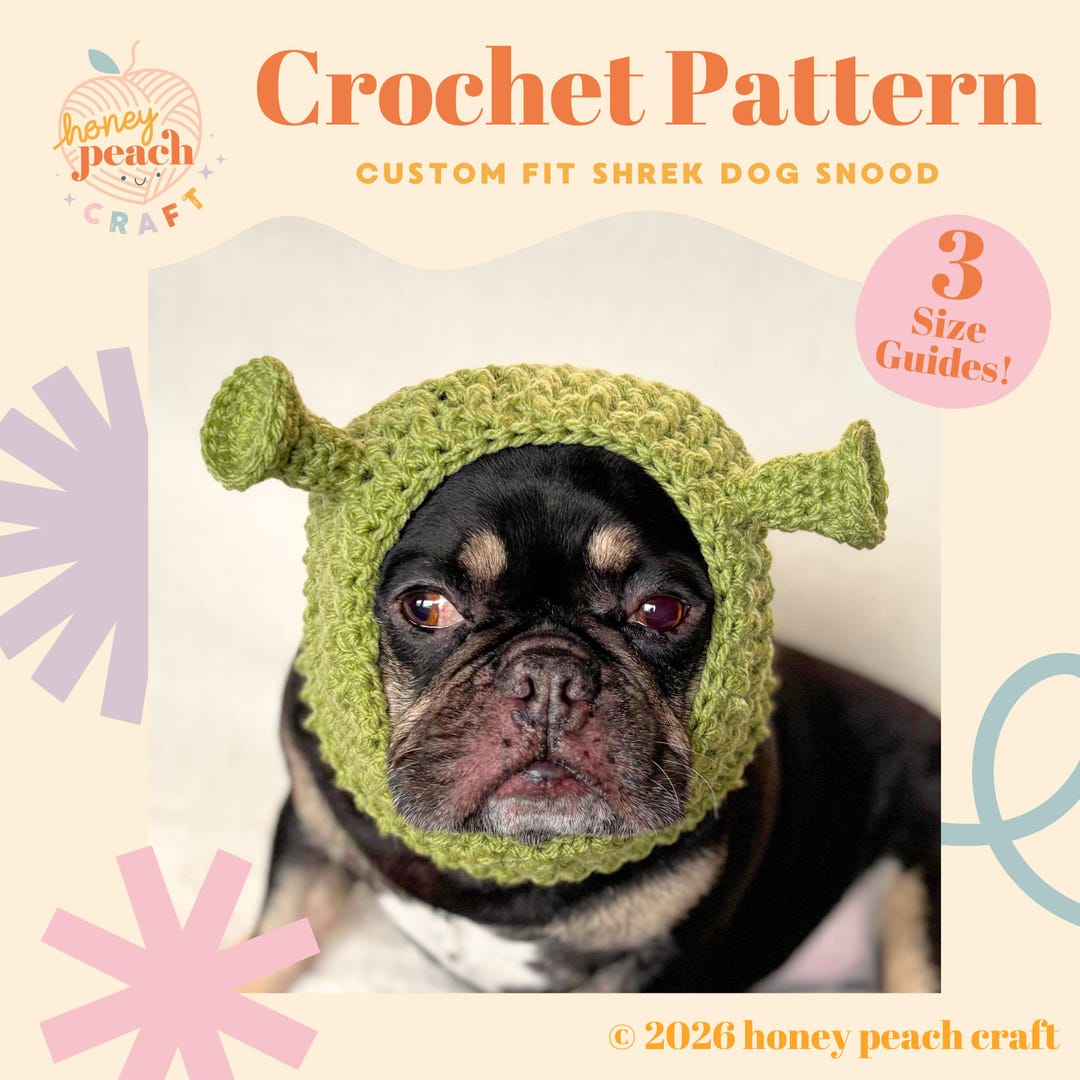 Shrek Dogs Shrek Dog Snood Crochet Pattern | Ogre Inspired Pet Hat/ Headpiece ...