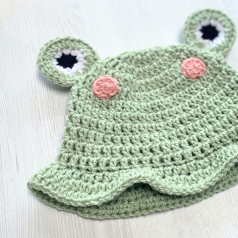 Frog Crochet Bucket Hat Pattern for DIY Hat for Baby Toddler Halloween ...