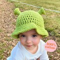 Shrek Bucket Hat for Baby Toddler Bucket Hat Handmade Ogre Hat Funny Kids Sun Hat Baby Gift Shrek Hat Dress up Costume Photoshoot Prop