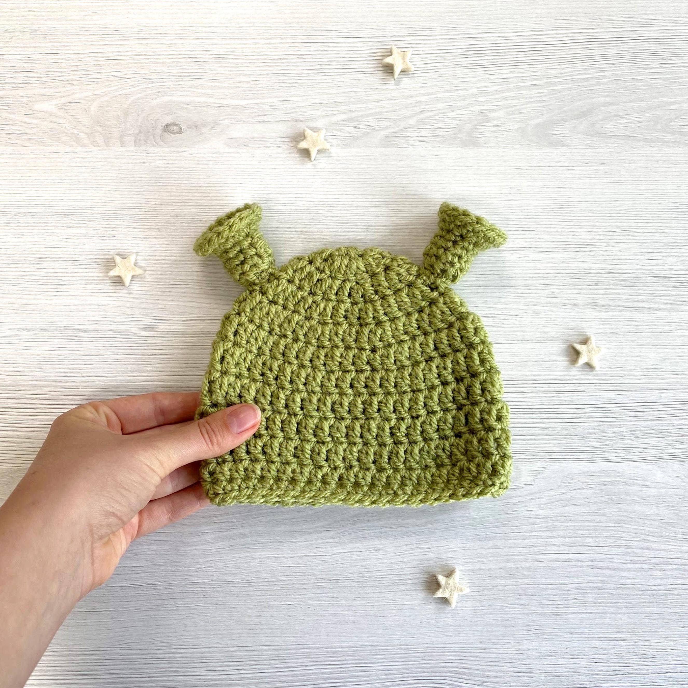 Gehaakte door Shrek geïnspireerde babymutsje/nieuwgeboren cadeau/baby fotoshoot prop/peuterbeanie/ogre hoed