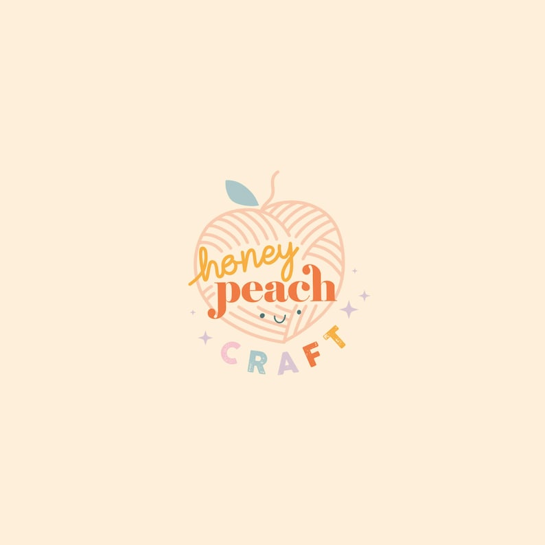 May include: A logo featuring a peach-shaped design with the words "honey peach CRAFT". The peach is light orange with a smiling face and a small blue leaf. The word "honey" is in yellow script, and "peach" is in orange. The word "CRAFT" is in colorful block letters.
