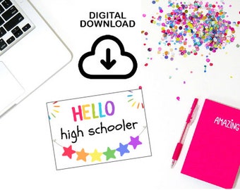 Hello High Schooler | Happy Mail for Students | Postcard for Students | Note From Teacher | Happy Mail from Teacher | Teacher Postcards