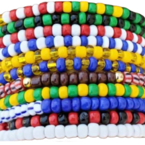 11 pcs Ilde Pulseras Santeria Handmade Unisex Stretch Bracelet Set Iyawo Babablawo Orula Shango Obatala Eleggua Ogun Ochosi Oshun Yemaya Oya