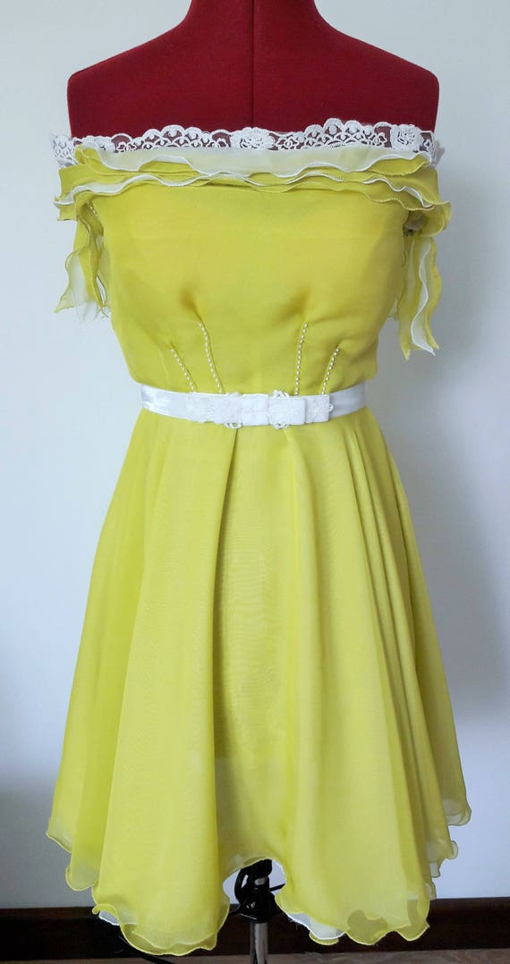 lemon green dress