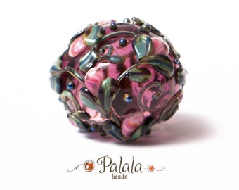 Handmade Lampwork Hollow ornate Bead